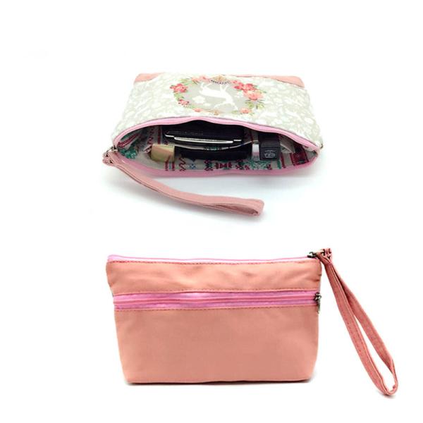 Cute Cartoon Printing Reusable Cotton Canvas Cosmetic Bag