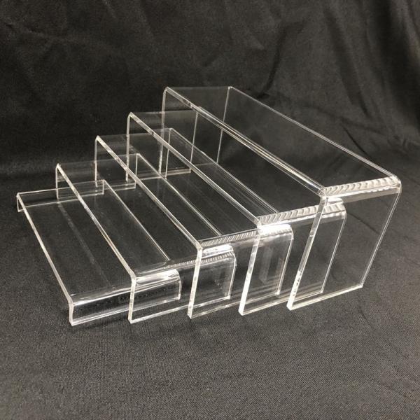 Clear Acrylic Riser Stands Shelf Retail Store Table Top Tiered Plastic Fixtures