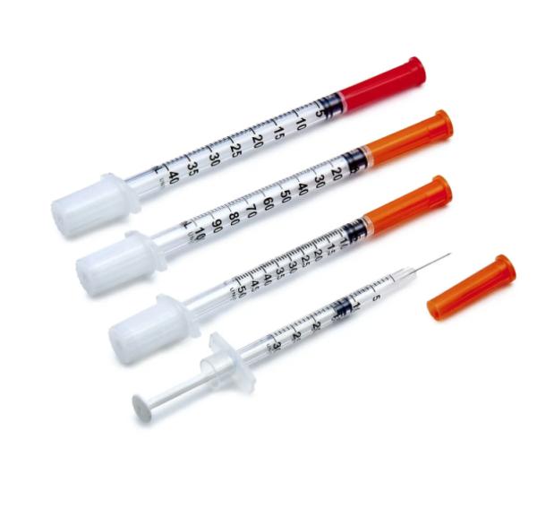 1ml Medical Grade Transparent Insulin Syringe - Fixed Needle, CE/ISO Certified, Sterile Individual Packaging