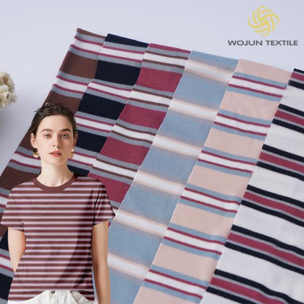 水分吸収性 透気性 滑らかな条紋編み布 Tシャツ用