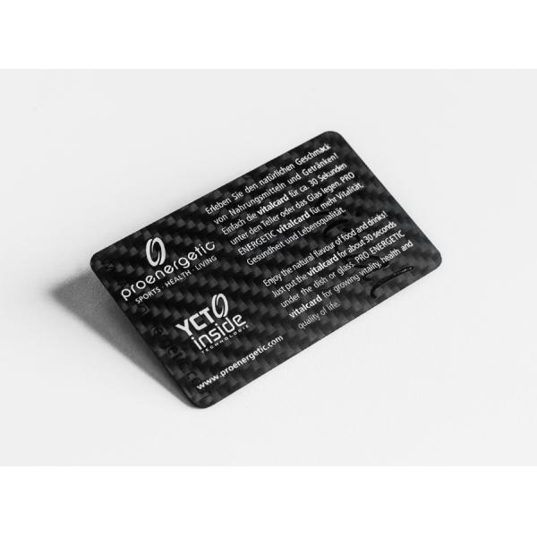 Tarjetas de visita resistentes del PVC del negro del rasguño, tarjetas del miembro de la fibra de carbono de 85x54x0.5m m