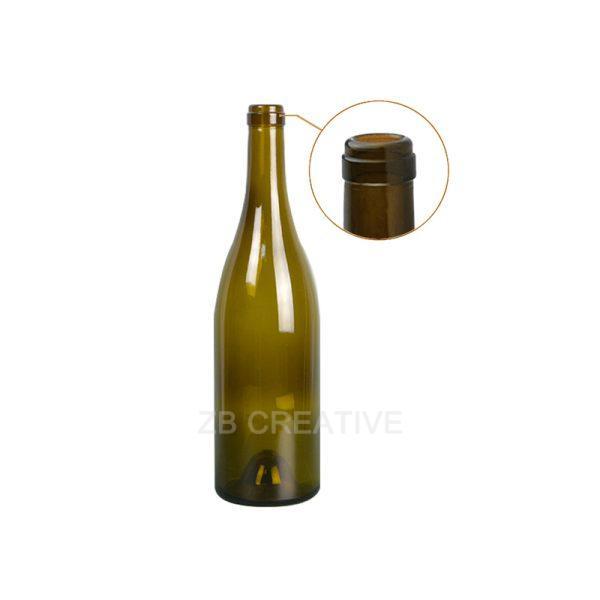 Burgundy Style Wine Bottles With Cork Top 750ml For Pinot Noir & Spirits 400G 2709K-7A