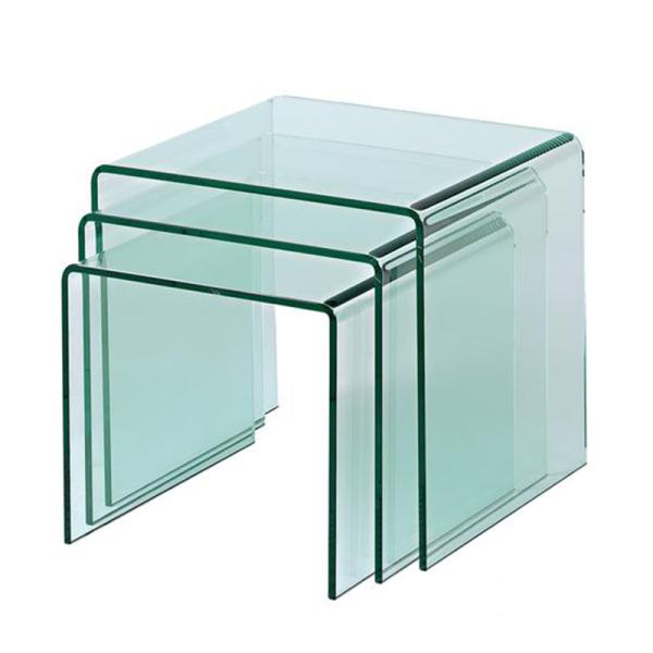 Hotel Luxury Living Room Dining Room Furniture New Design Modern Table Glass Factory High Quality Curved Bent Glass Coffee Table