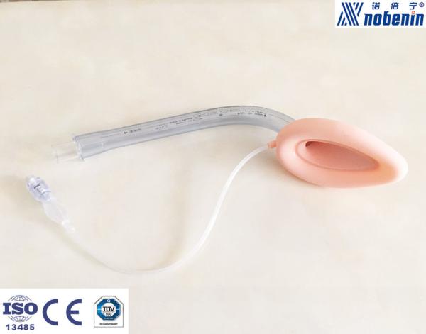 Solid Silicone Curved Laryngeal Mask Airway With PVC Tube / Silicone Cuff
