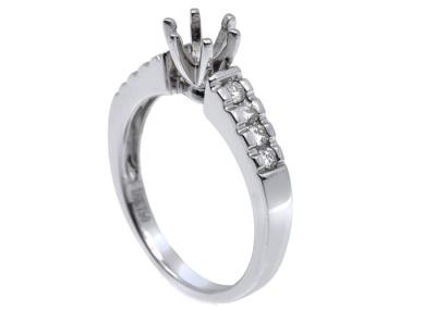 0.2ct 8pcs Semi Mount Diamond Ring 14K White Gold Material ODM for Gift