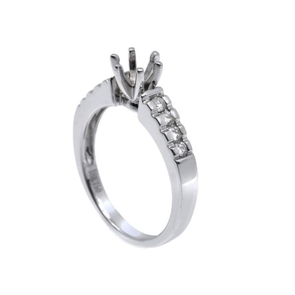 ODM материала белого золота кольца с бриллиантом 14K держателя 0.2ct 8pcs Semi для подарка
