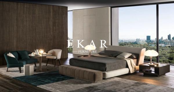 Bed Design Furniture Wooden Fabric 1.8M Bed ZZ-BD001