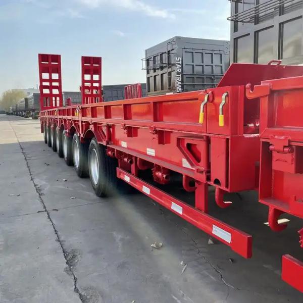 100Ton 40’ Lowbed Semi Trailer Transport Flatbed Container Gooseneck Excavator