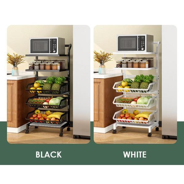 Multi Layer Freestanding Kitchen Rack 150lbs Floor Standing Vegetable Shelves