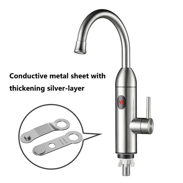 Kitchen Bathroom 304 Stainless Steel Instant Electric Heating Tap With Digital Display