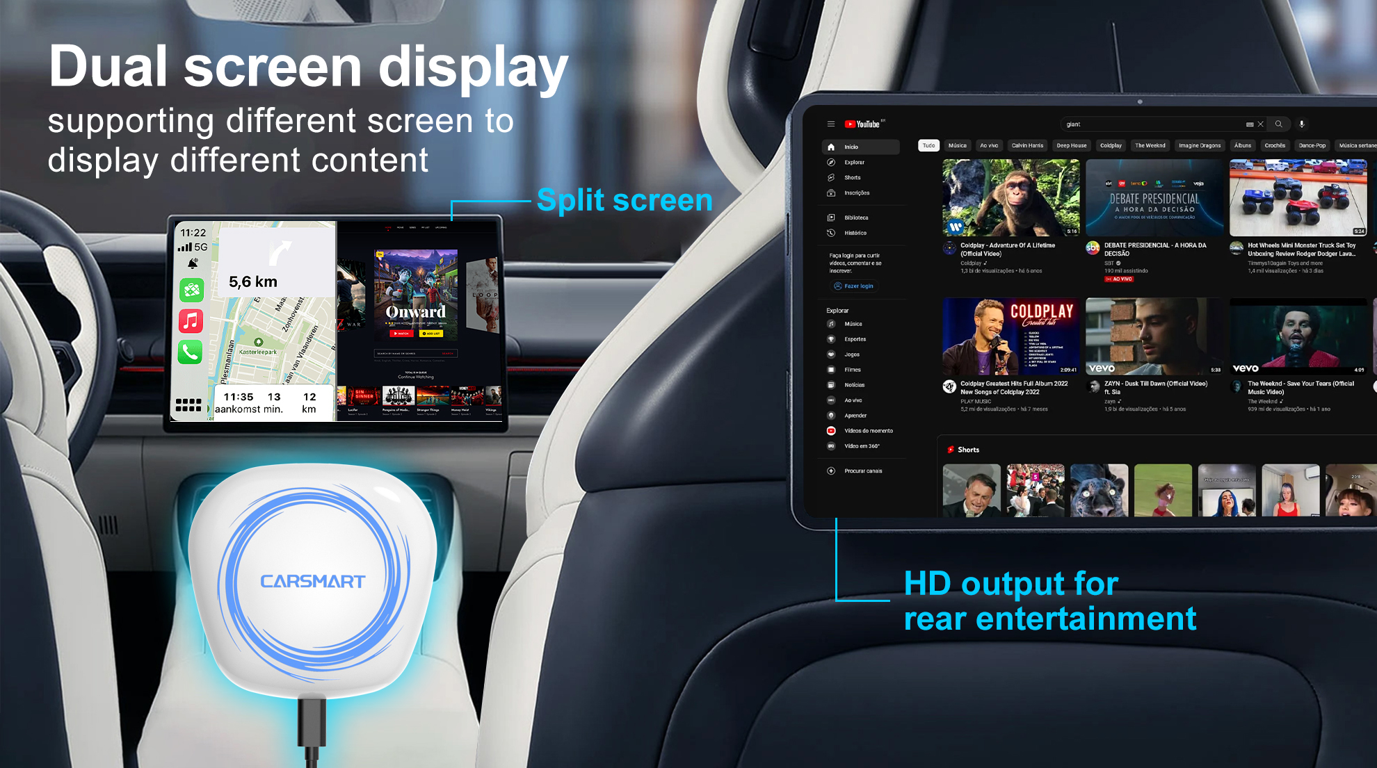 Youtube Netflix Android Ai Adaptor Carplay Box Android 16 For Original Car Screen