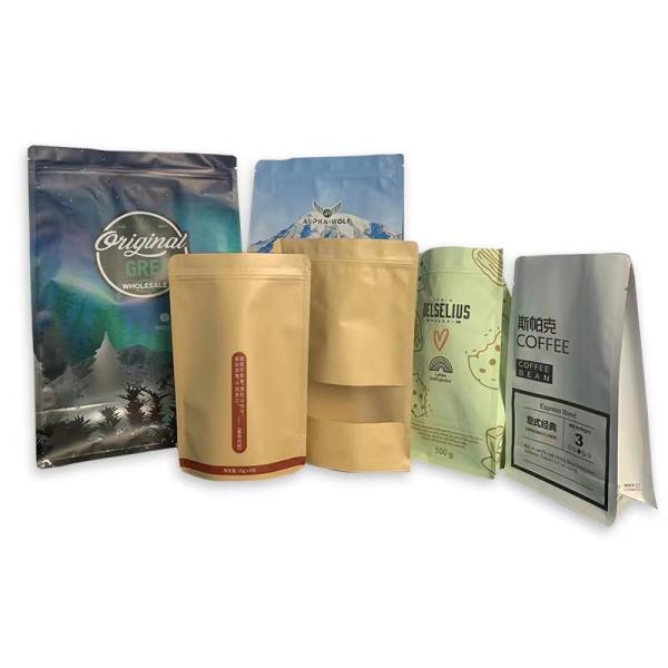 1kg Plastic Bag Packaging Clear Plastic Stand Up Pouches Coffee Zipper With Valve