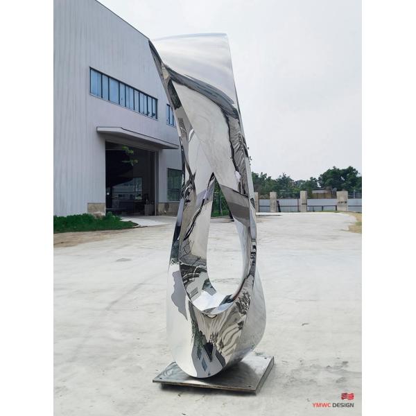 Custom Print Method Metal Abstract Sculpture Polished Mirror Circle Outdoor Sculpture