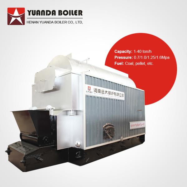 Capacity 1 Ton - 20 Ton Coal Fired Hot Water Boiler 1.25MPa / 1.5MPa Pressure