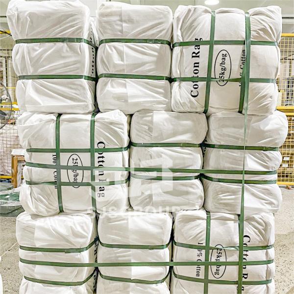 IMPA 232906 White T Shirt Rags Textile Waste Bales Cotton Cleaning Wiping Mechanic Industrial Wiping Cotton Rags