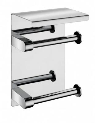 SUS 304 Double Roll Toilet Paper Holder Matte Black Color Multipurpose