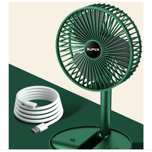 Desktop Office USB Charging Folding Telescopic Fan Mini Portable Electric Fan Plastic