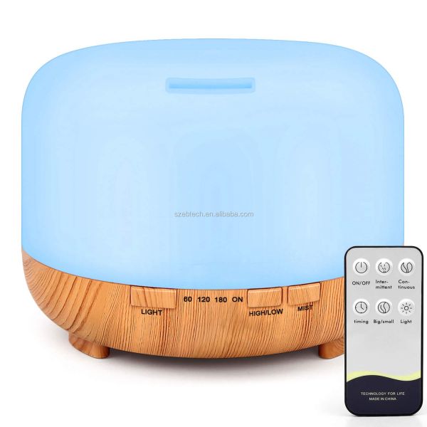 Remote Control 500ml Aromatherapy Essential Oil Diffuser with LED Light Air Humidifier for Office Home Study Yoga Spa