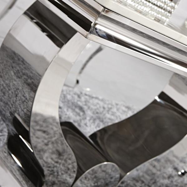 Stainless Steel Frame Heavy Metal Base Dining Table 115KGS OEM L200xW100xH75cm