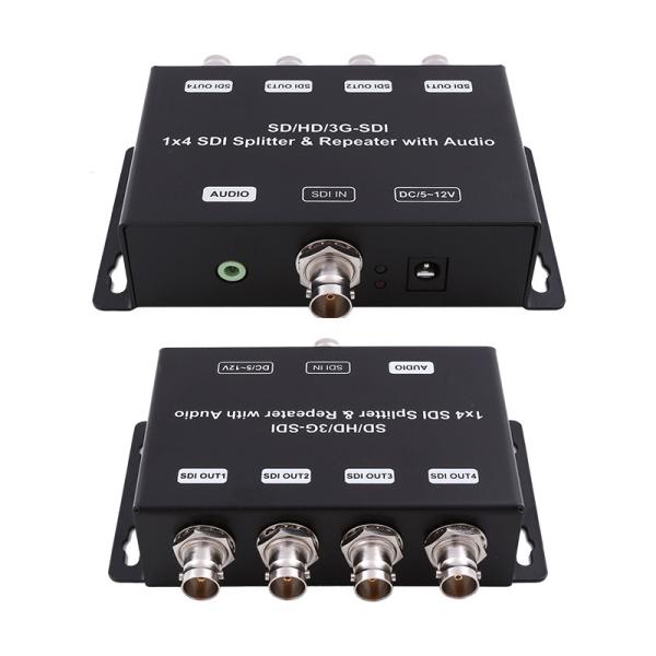 HD/SD-SDI 1 to 4 Distribution Amplifier Repeater with Audio 75 ohms Output