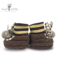 ODM OEM Custom Cartoon Winter Infant Shoes Animal Deer Baby Confortável de tricô Sapatos quentes recém-nascidos