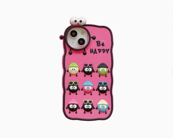 Soft TPU iPhone 11-15 Coal Ball Elf Phone Case Shockproof Pink