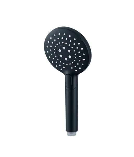 ABS plástico 3 função chuveiro de mãos chuveiro de mão para coluna de chuveiro preto mate banheiro bico de silício redondo limpo fácil OEM