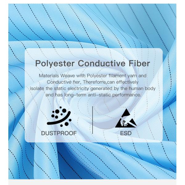 Antistatic Waterproof Workshop Uniform Zippers Dustproof Cleanroom Esd Garment
