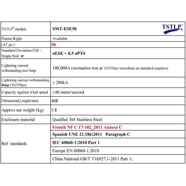 Reliable Performance Roof Ese Lightning Arrester For Metal Roofs Lightning Protection