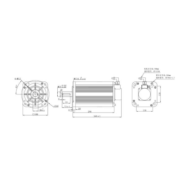 Powerful 10HP 7500W 72V 36Nm 180mm Brushless 7.5kw Bldc Motor