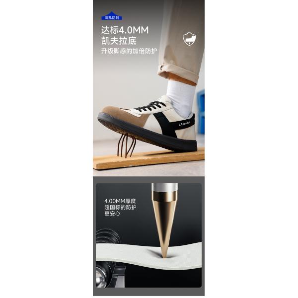 Calzado de seguridad industrial Unisex de microfibra+suede Calzado de trabajo de tendón de res Calzado de seguridad de suela
