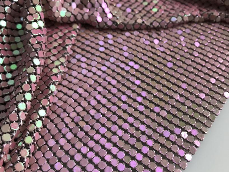 Ткань одежд мягкого гибкого золота сетки Sequin металла 3mm алюминиевая Haute