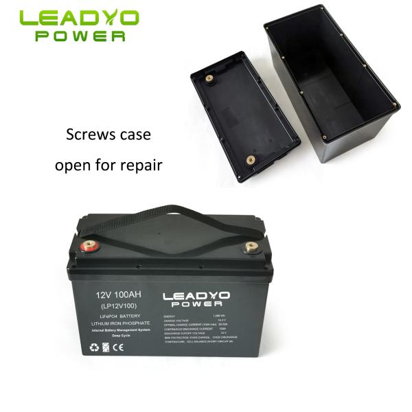 Случай ABS Screwable черноты батареи 12V 100ah 1280Wh Leadyo умный BMS Lifepo4