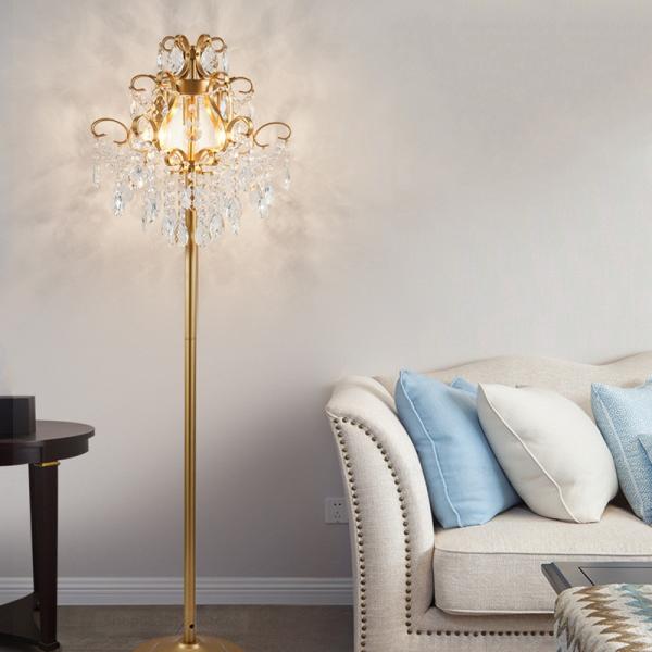 Nordic Luxury Crystals Floor Lamps LED Gold Table Lights Free Standing Lamps for Living Room Europ Floor lamp(WH-MFL-88)