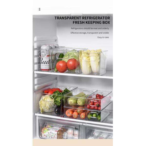 Пластик ящиков организатора холодильника ясности тонкий Стакабле