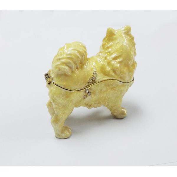 New product animal dog Metal Crystal Rhinestone Jewelry Box cheap trinket box