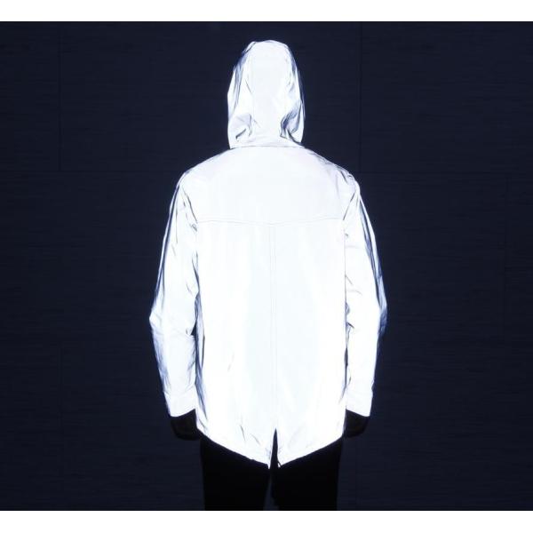 Mid Length Waterproof Mens Reflective Jacket With Hood Long Fishtail Style