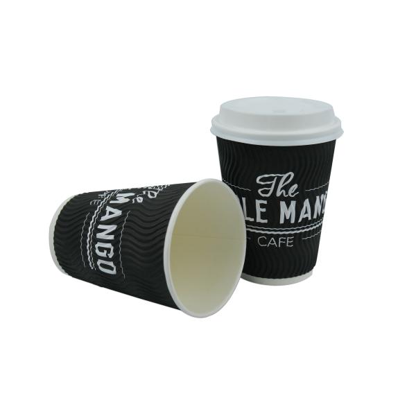 8oz Corrugated Hot Drink Paper Cups Heat Resistant With Food grade Materials