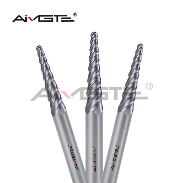 0.6μm 4 Flutes End Mill Taper Ball Nose Milling Cutter Customized For Non-Ferrous Metals