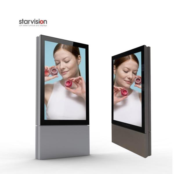 Galvanized Steel Advertising Light Box 2000 Lux LED Scrolling Mupi For Airport