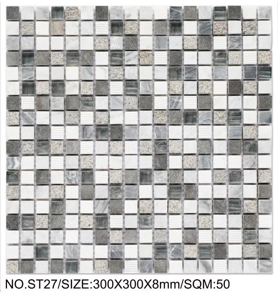 Mosaïque carrée en pierre naturelle 300x300mm résistante à l'usure et aux taches pour la construction et les projets