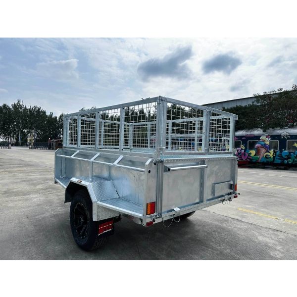 Remorque basculante simple essieu entièrement soudée argentée 8x5, PTAC 2000 kg