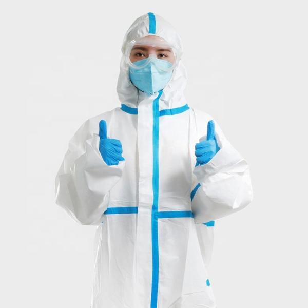 Waterproof Disposable Protective Suits , Virus Protective Clothing CE Certificat