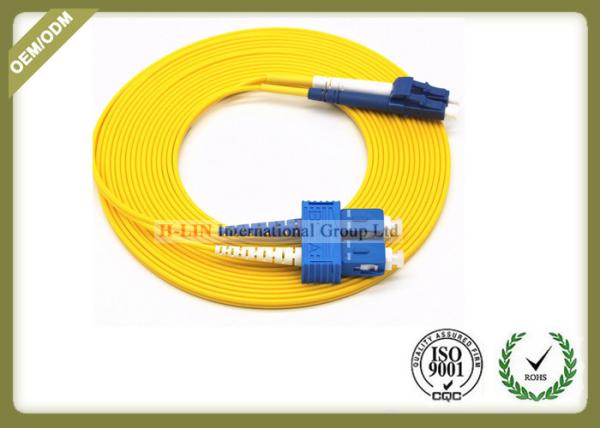 Singlemode Duplex Fiber Optic Patch Cord PVC/LSZH Jacket Yellow Colour