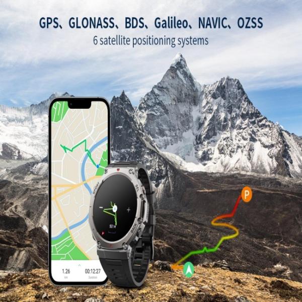 5ATM Waterproof GPS Smart Watch with 1.43-inch AMOLED Display and 170 Sports Modes