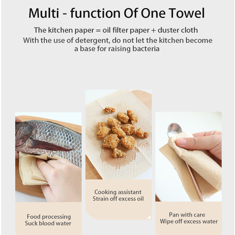 Wholesale Bulk High Quality 2-Layer 3-Ply Countertop Bamboo Pulp Kitchen Towel Paper Roll