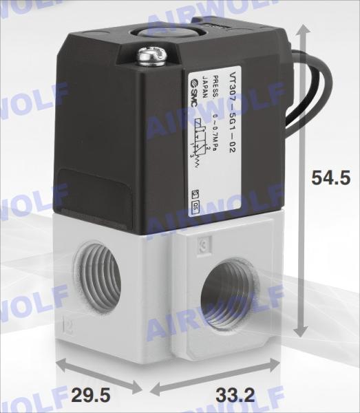 SMC 3 ポート VT307 VO307 1/8 1/4 AC220V 直接操作する人形型電磁弁
