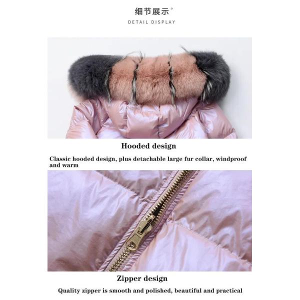                  Fox Fur Collar Down Jackets Bubble Coats Women Short Coats for Ladies Puffer Jacket Winter Coats Women             