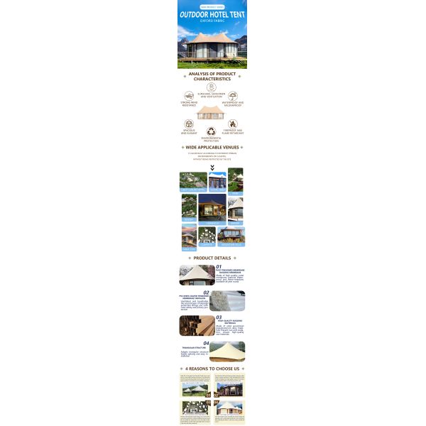 OEM Permanent Tarpaulin Safari Tent Glamping Resort Hotel Room