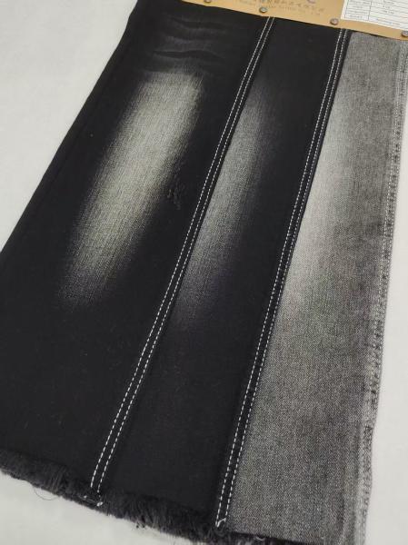 Weak Stretch Dual-Core Siro Yarn Cross Slub  85%Cotton BLACKBLACK 10S Denim Fabric For Jeans Or Jacket
